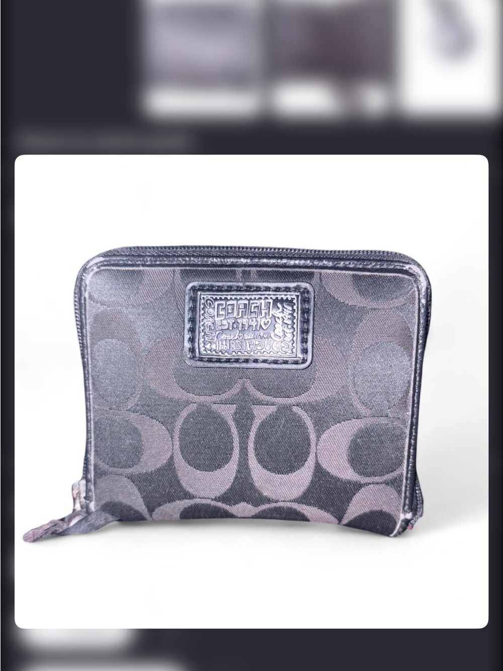 Vintage Coach Wallet in Charcoal and Silver